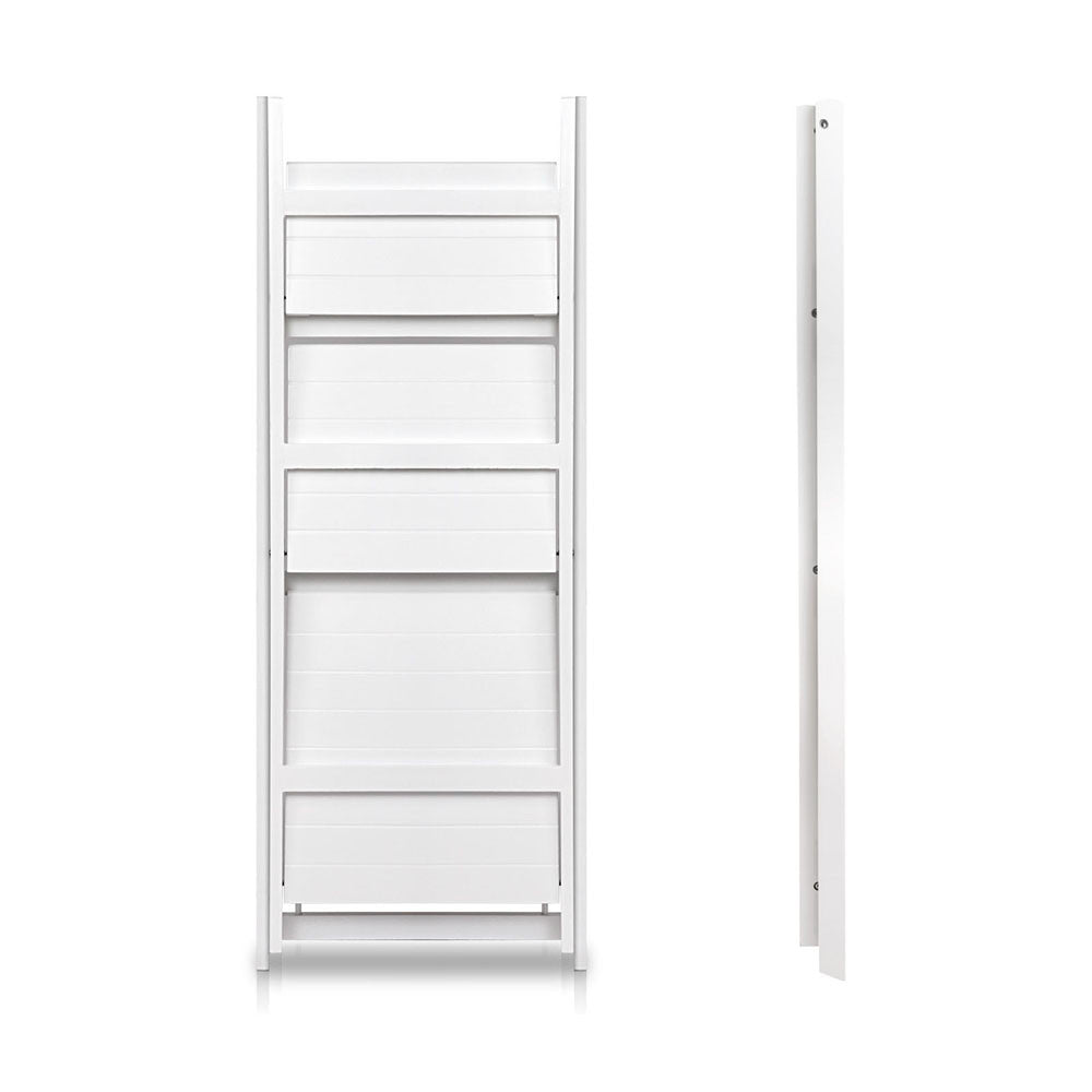 Wooden Ladder Display Storage Shelf White