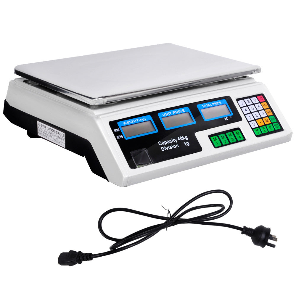Kitchen Electronic Digital Scales 40kg White