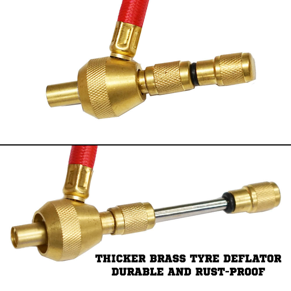 Rapid Tyre/Tire Deflator Air Deflators 4WD With Pressure Gauge Valve Tool
