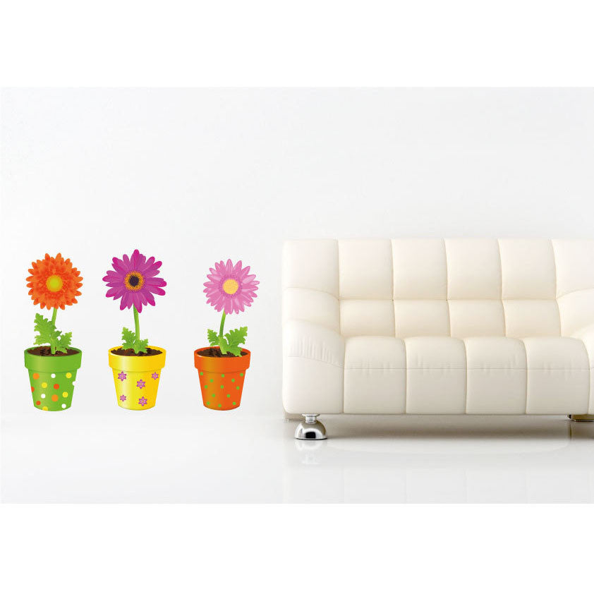 Extra Large Size Flower Pot Wall Stickers - Totally Movable