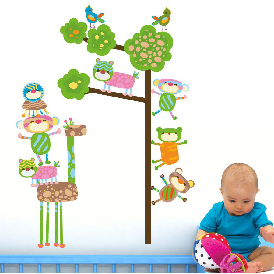 Extra Large Size Funky Monkeys in a Tree Wall Stickers - Totally movable