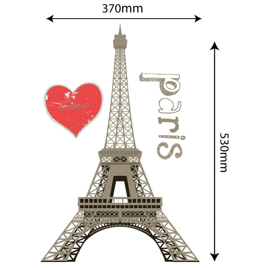 Large Size Paris Eiffel Tower Wall Stickers - Totally Movable