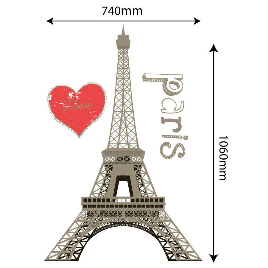 Extra Large Size Paris Eiffel Tower Wall Stickers - Totally Movable