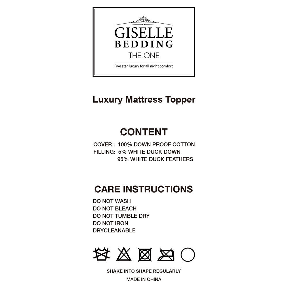 Duck Feather & Down Pillowtop Matress Topper - King