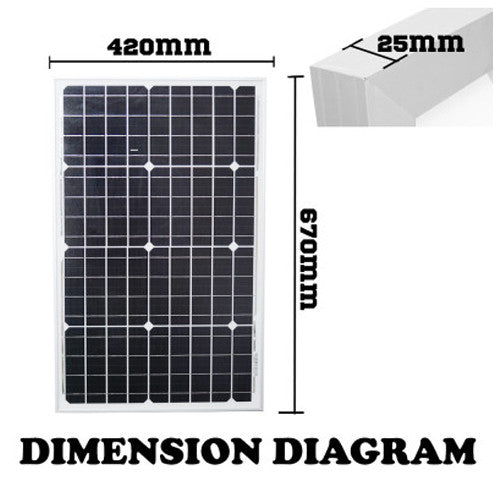 40W Mono Solar Panel Kit Generator Caravan Camping Battery Charging