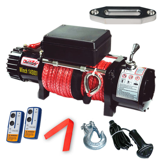 14500LBS Electric Winch 26M Synthetic Rope 6577KG 12V Wireless Remote 4WD 4X4