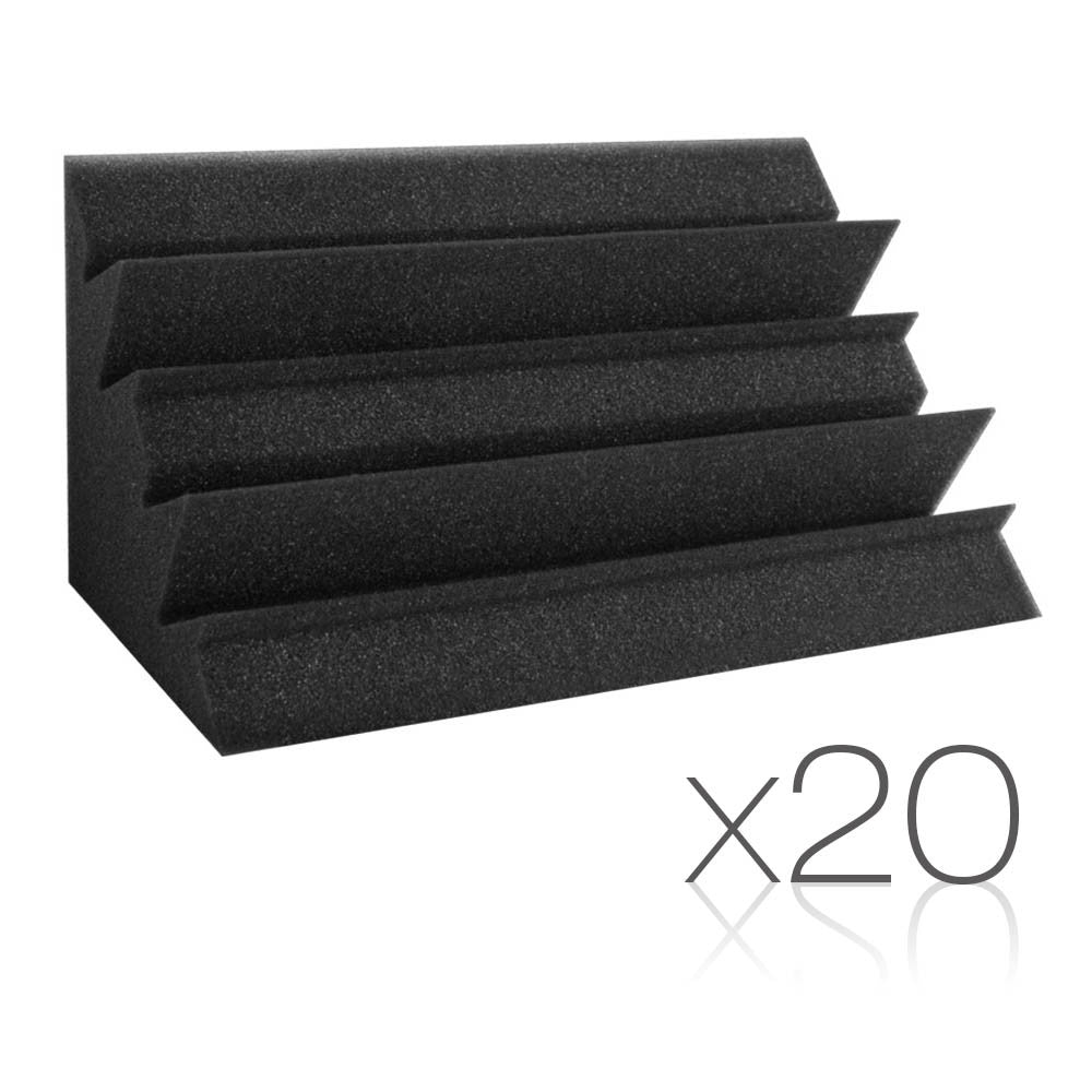 Set of 20 Studio Corner Bass Trap Acoustic Foam Black