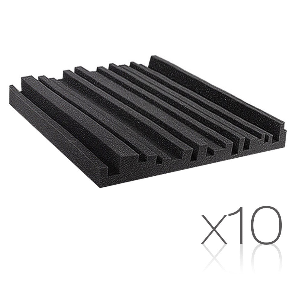 Set of 10 Studio Acoustic Foam Black