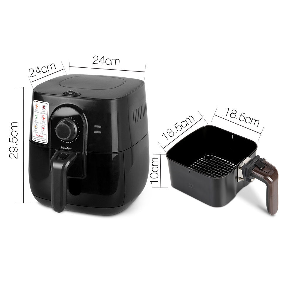 3L Oil-Less Air Fryer - Black