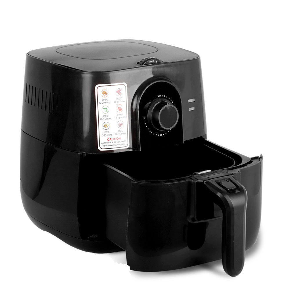 3L Oil-Less Air Fryer - Black