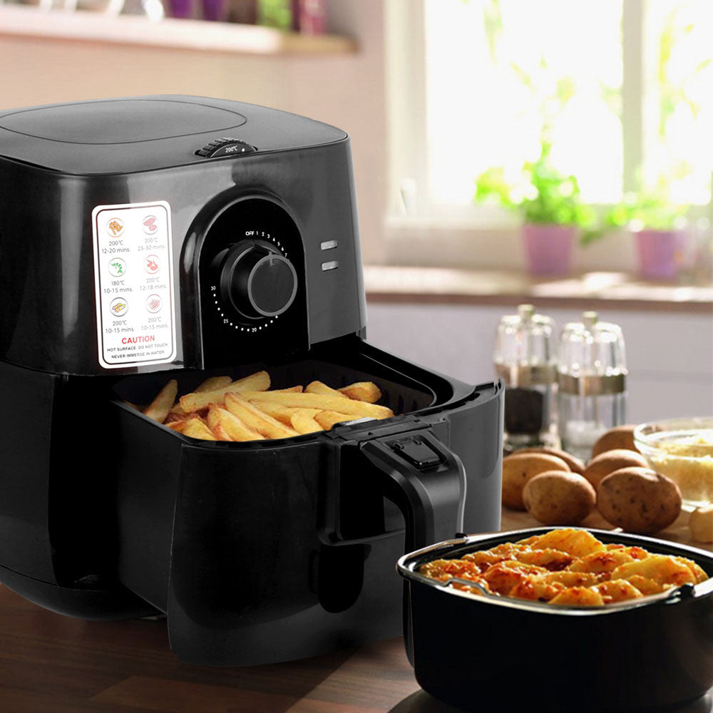 3L Oil-Less Air Fryer - Black