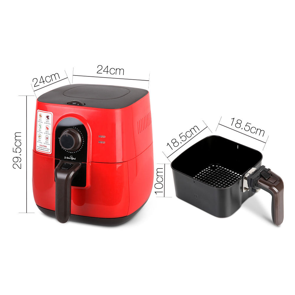 3L Oil-Less Air Fryer - Red