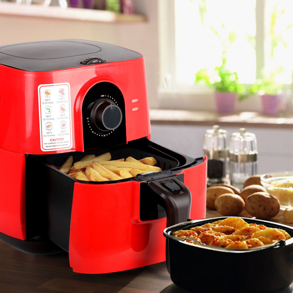 3L Oil-Less Air Fryer - Red