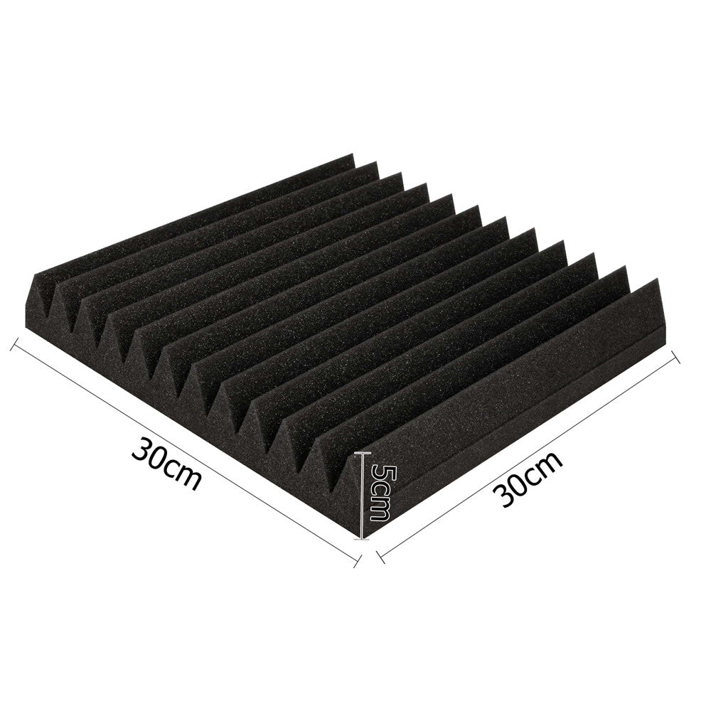 Set of 20 Studio Wedge Acoustic Foam Black 30 x 30cm