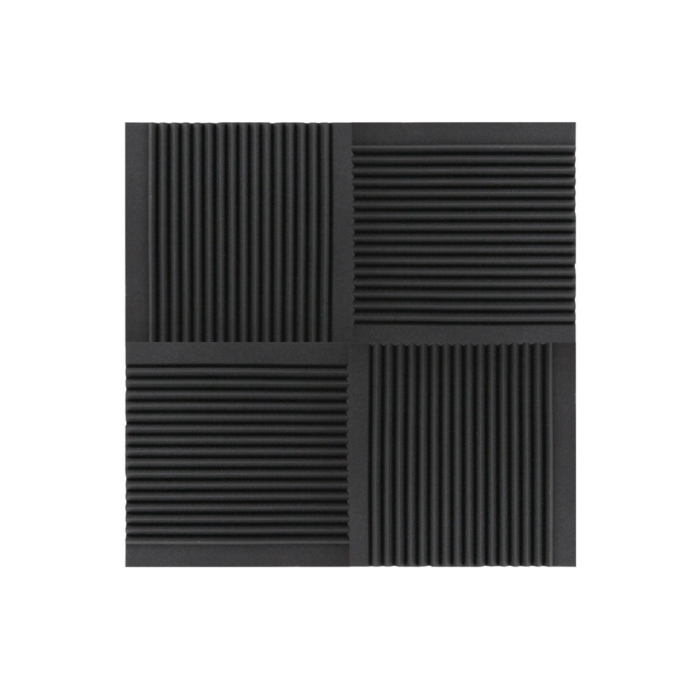 Set of 10 Studio Acoustic Foam Tile Wedge Black 50 x 50 x 5cm