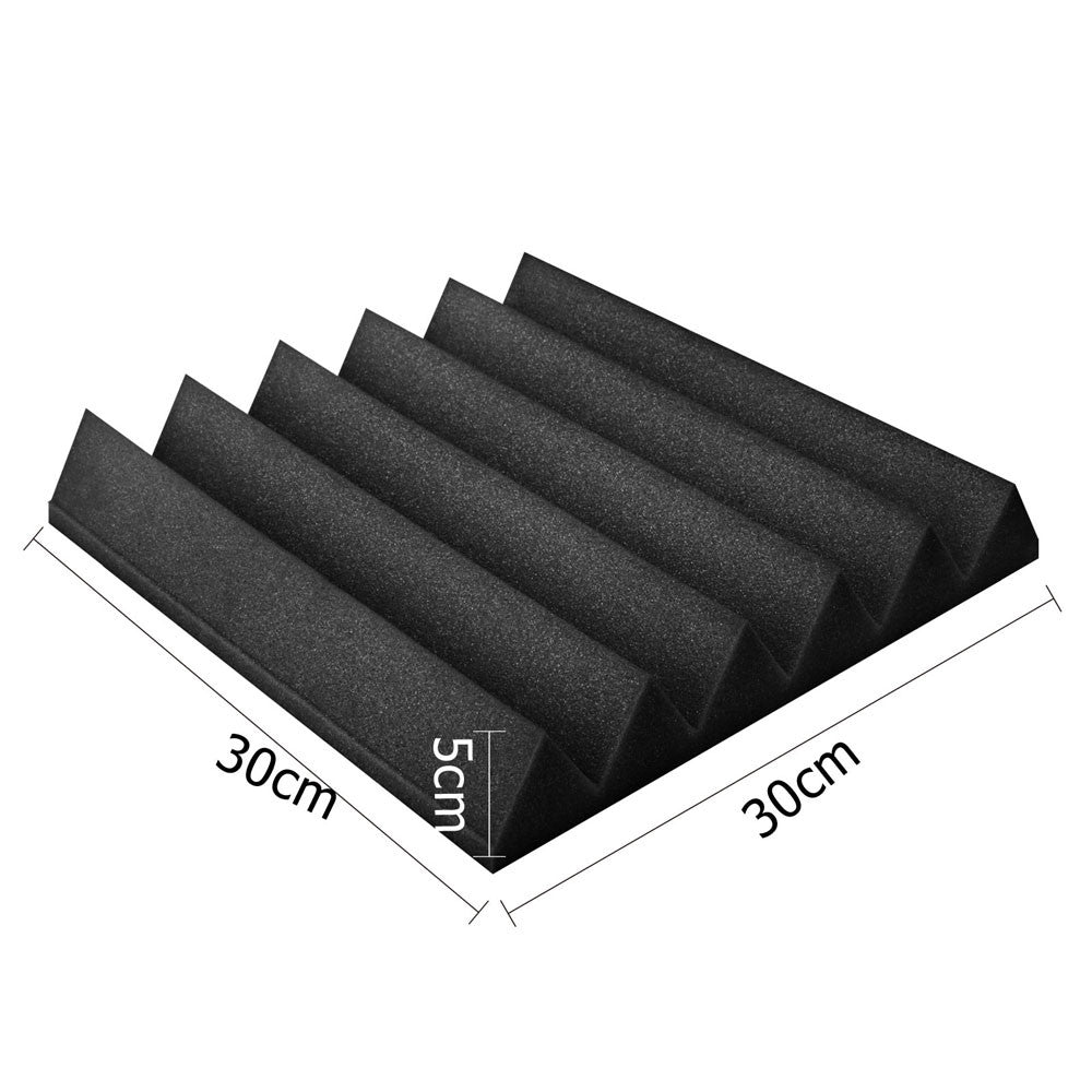 Set of 20 Studio Wedge Acoustic Foam Black 30 x 30cm