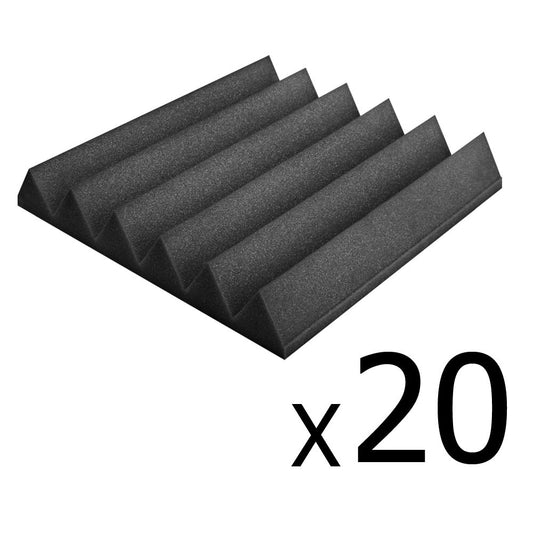 Set of 20 Studio Wedge Acoustic Foam Charcoal 30 x 30cm