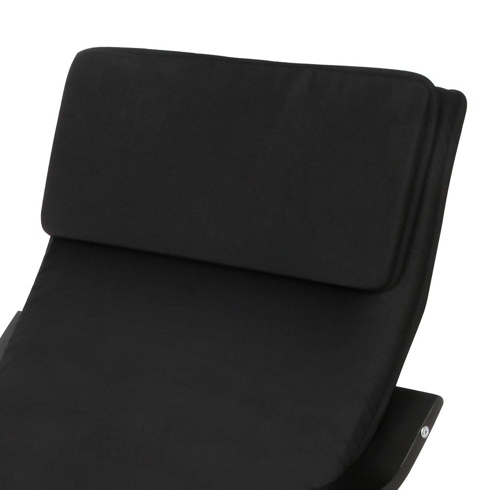 Birch Plywood Fabric Lounge Armchair - Black