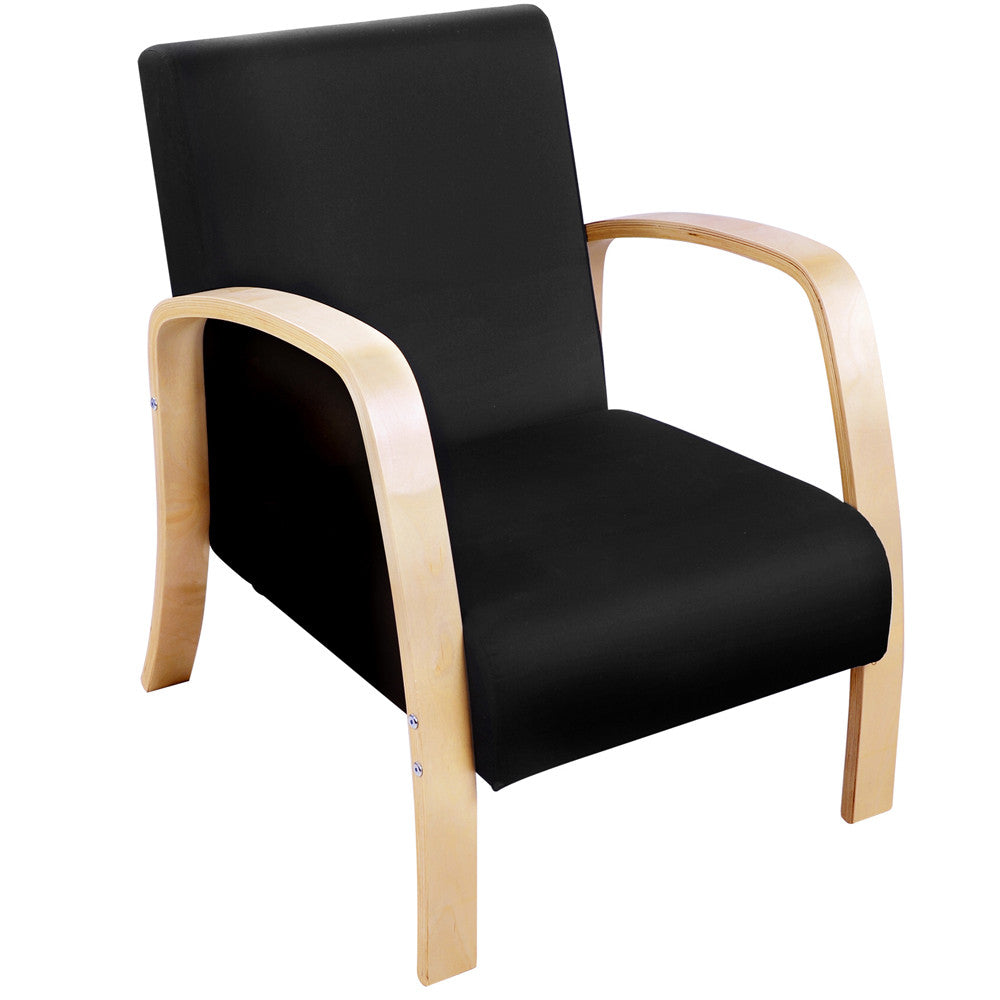 Birch Plywood Fabric Sofa Arm Chair Black