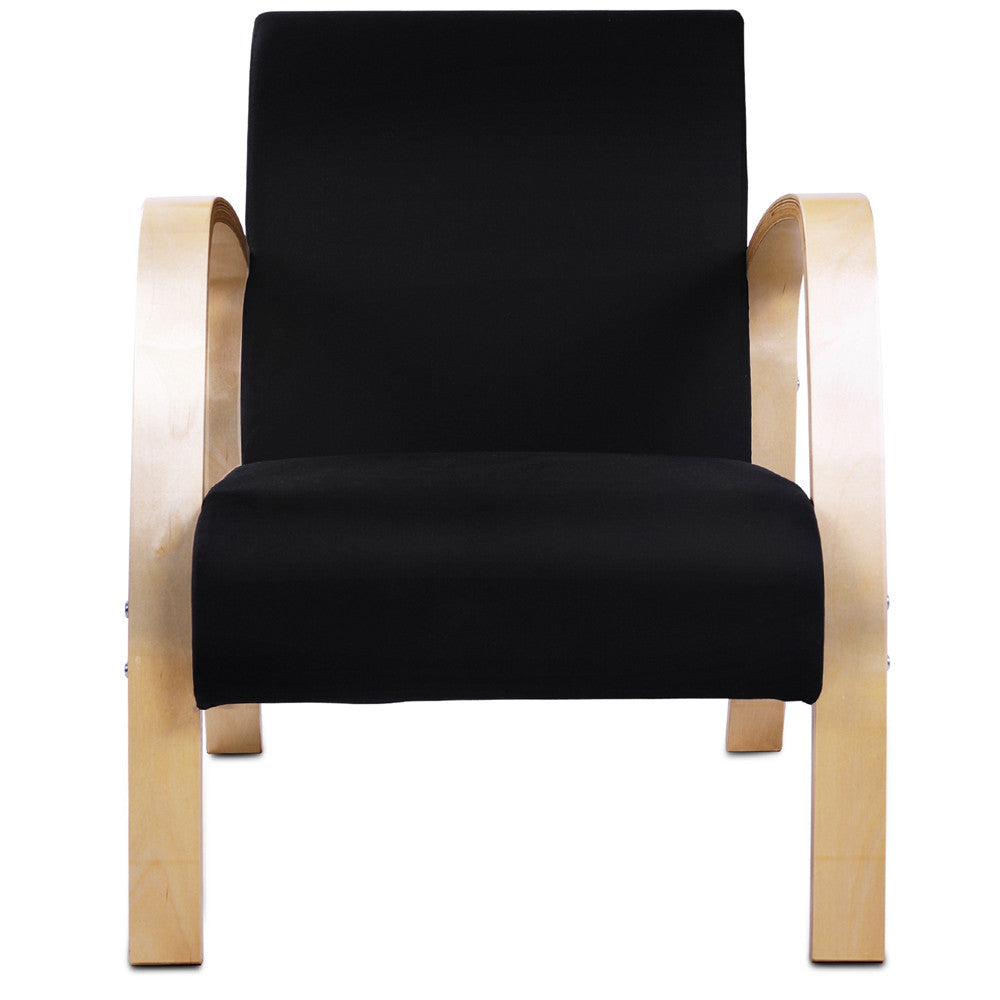 Birch Plywood Fabric Sofa Arm Chair Black