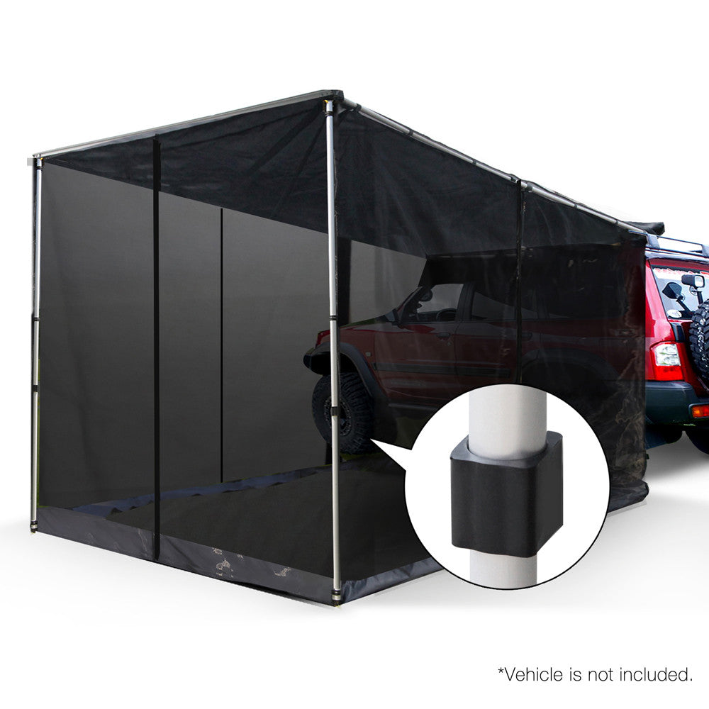 2.5X3M Car Awning & Mesh Screen - Grey