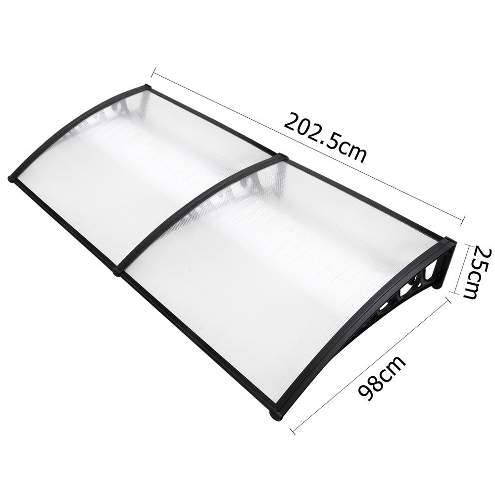 DIY Window Door Awning Cover Transparent 100 x 200cm