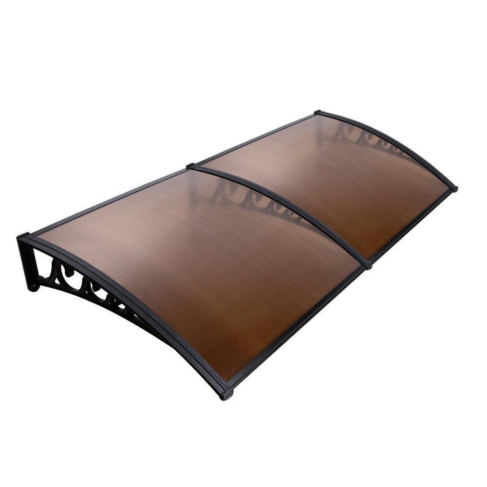 DIY Window Door Awning Cover Brown 100 x 200cm