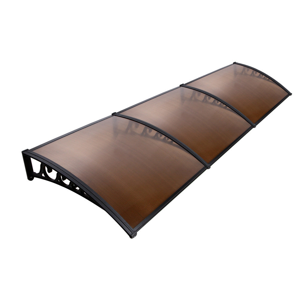 DIY Window Door Awning Cover Brown 100 x 300cm