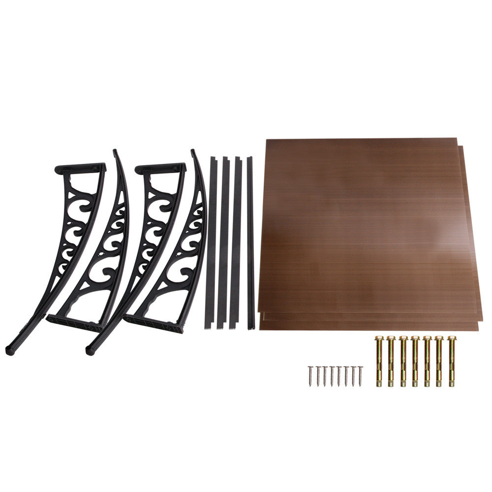 DIY Window Door Awning Cover Brown 100 x 300cm