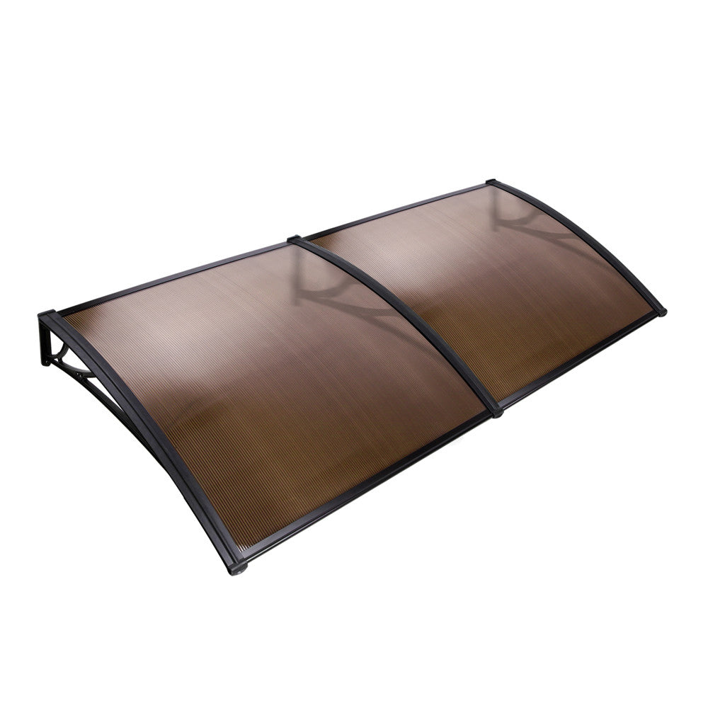 DIY Window Door Awning Cover Brown 100 x 200cm