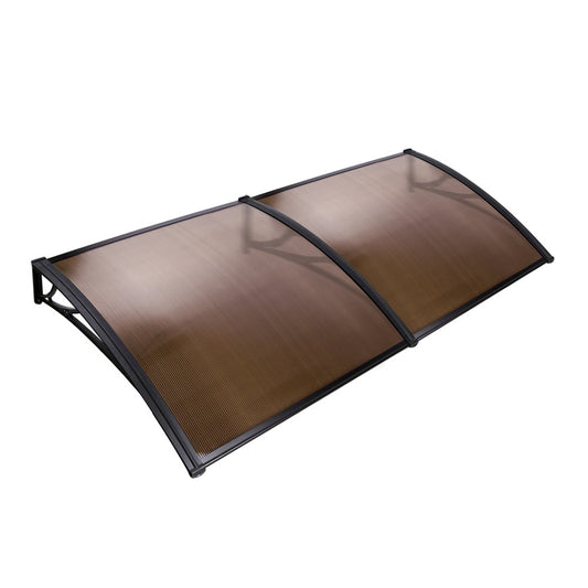 DIY Window Door Awning Cover Brown 100 x 200cm