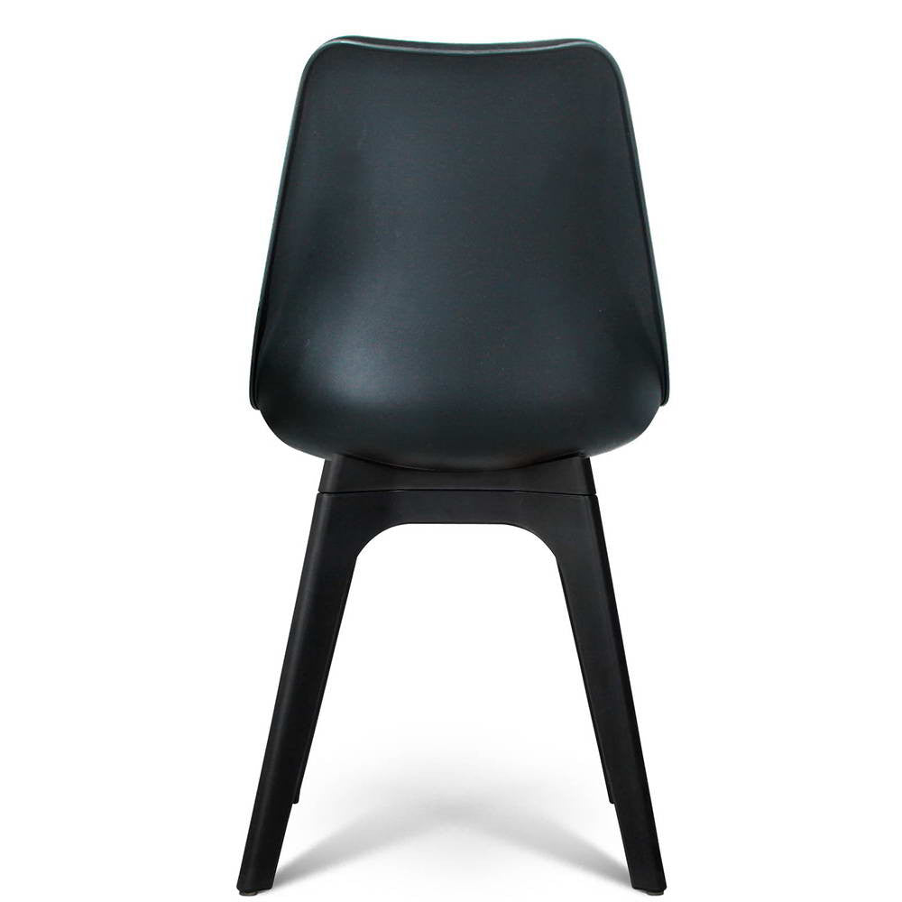 Set of 4 Replica Eames DSW PU Leather Chair Black