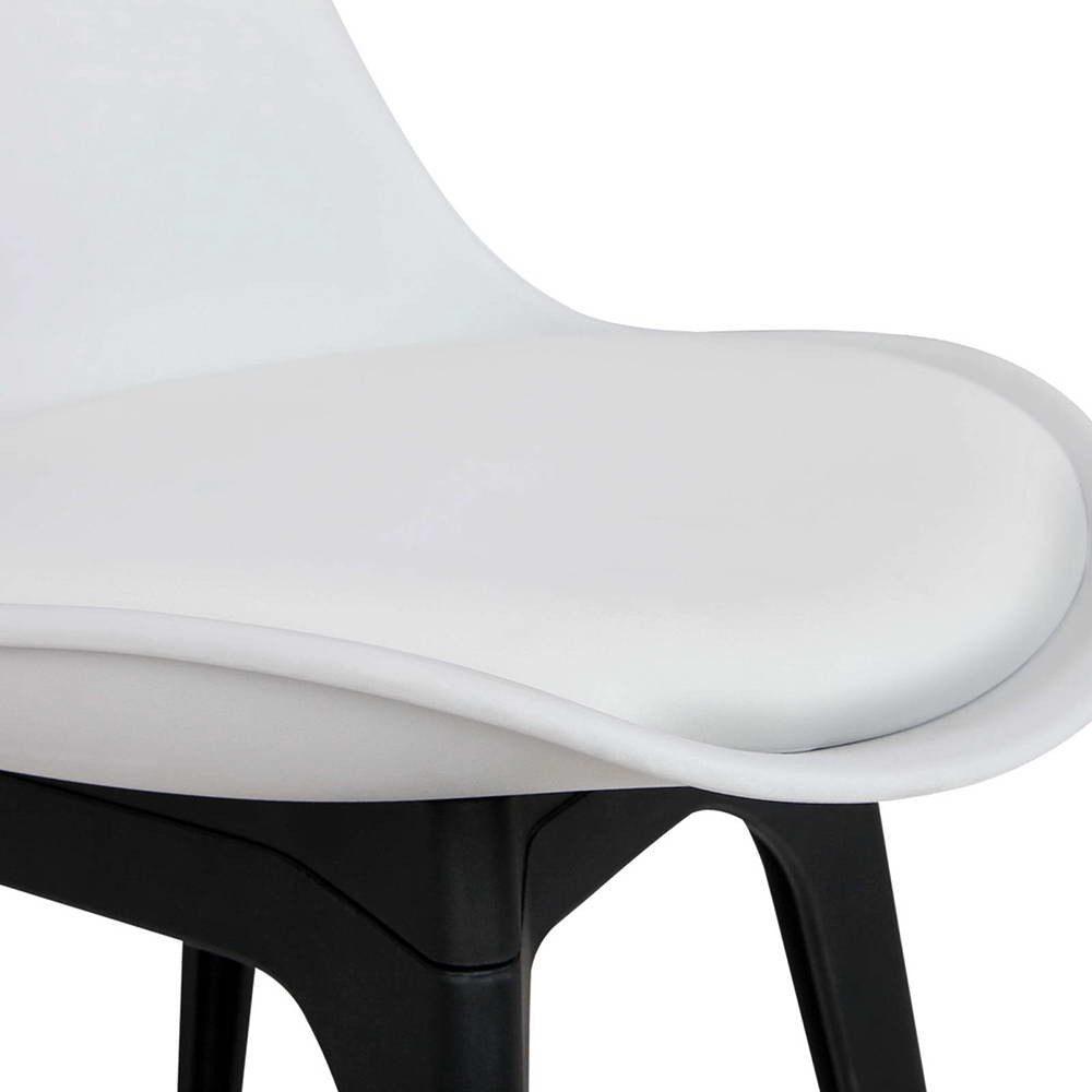 Set of 4 Replica Eames DSW PU Leather Chair White