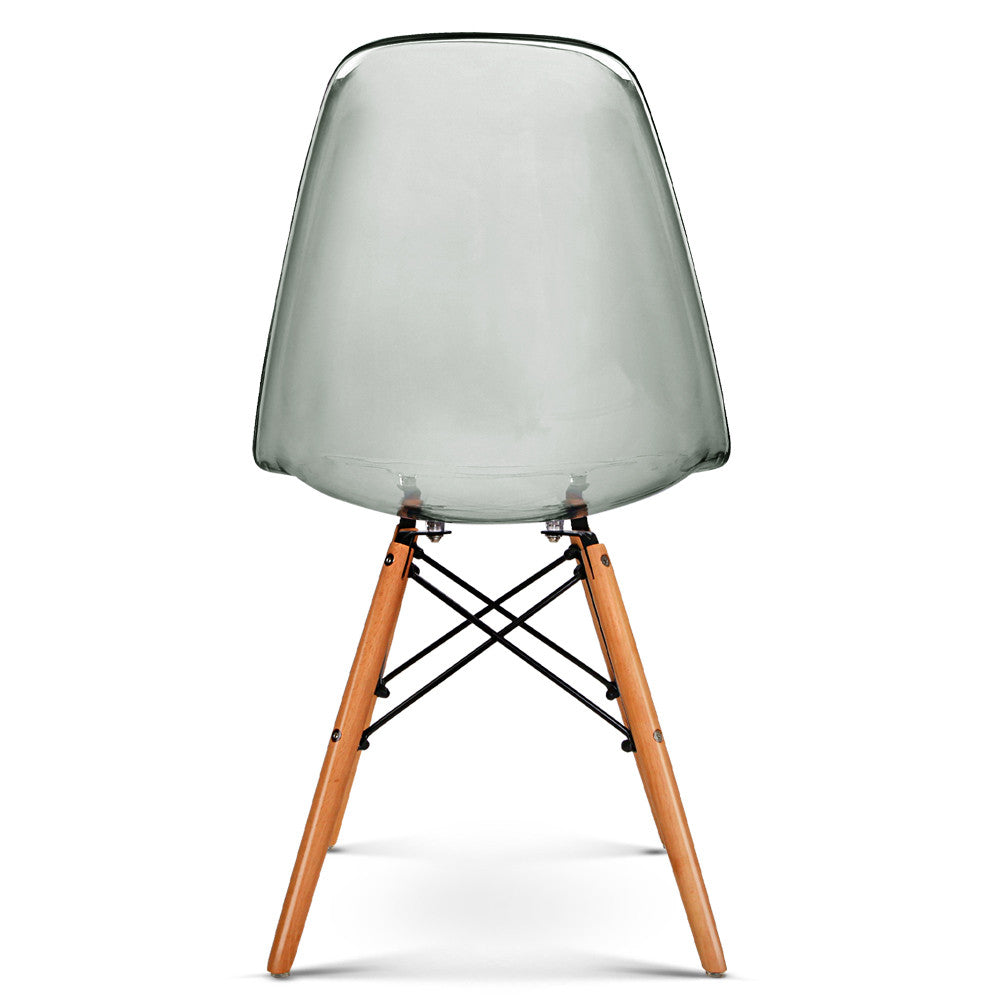 Set of 4 Replica Eames Dining Chairs - Transparent Grey