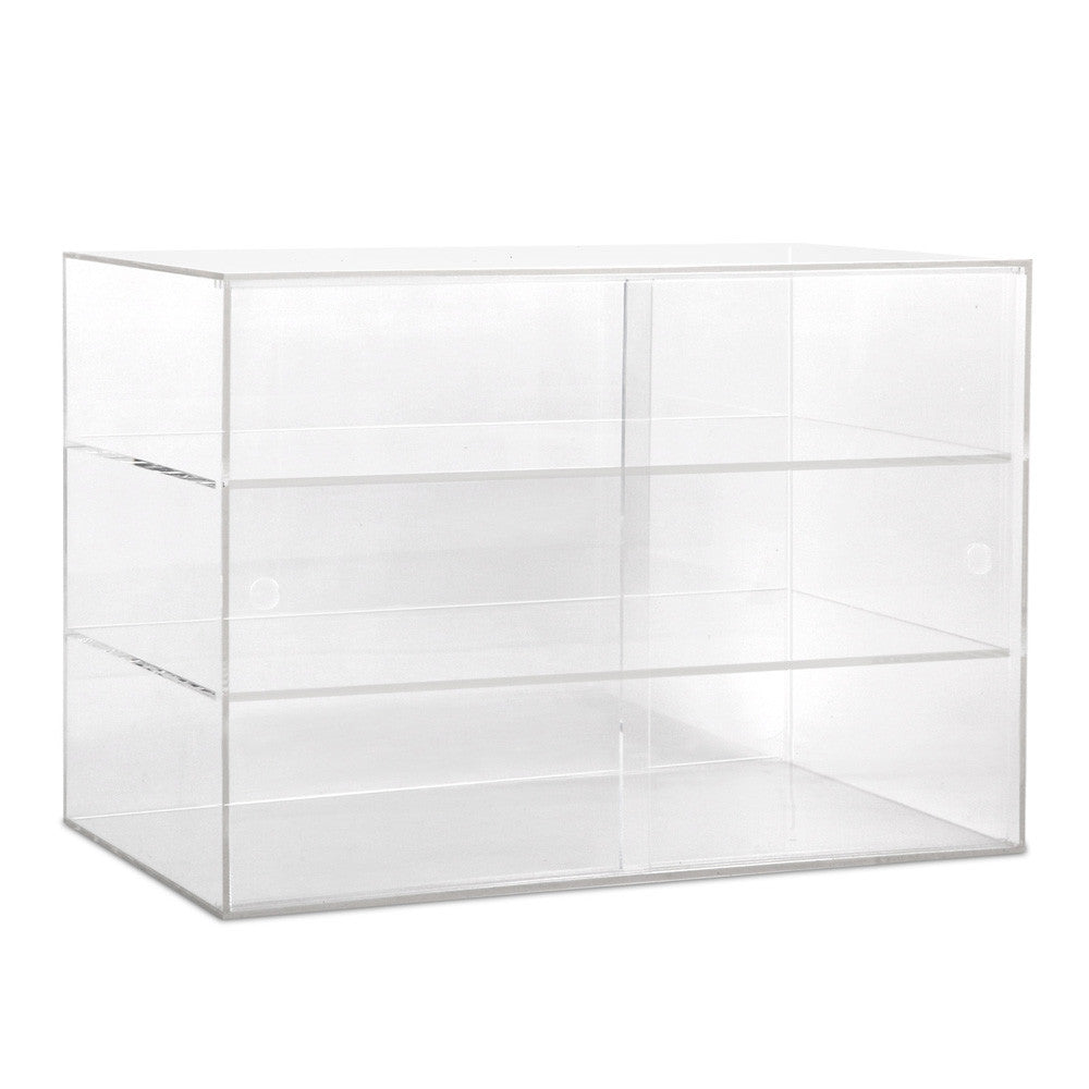 3 Tier Clear Acrylic Display Cabinet with Sliding Door