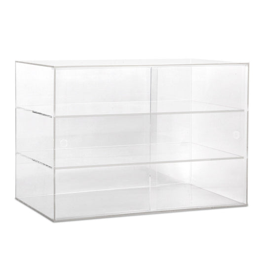 3 Tier Clear Acrylic Display Cabinet with Sliding Door