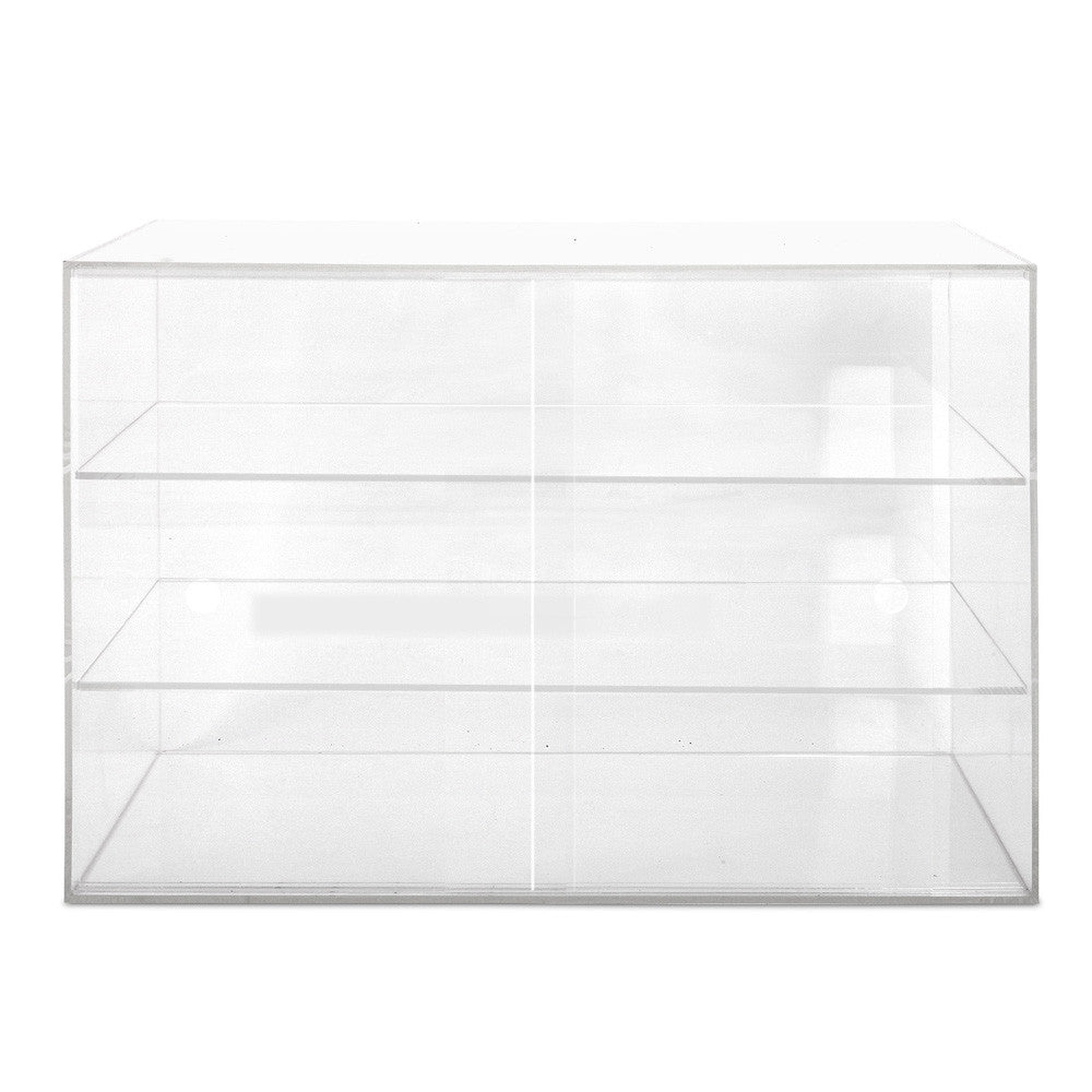 3 Tier Clear Acrylic Display Cabinet with Sliding Door