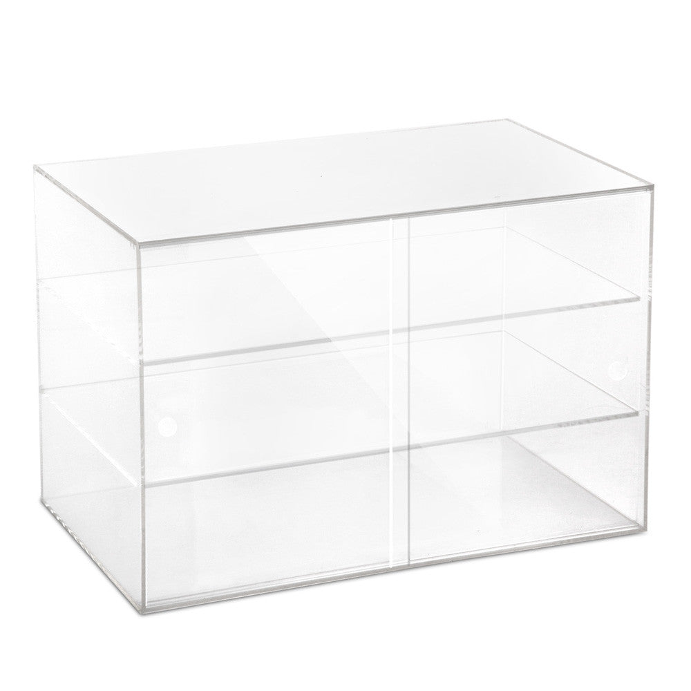 3 Tier Clear Acrylic Display Cabinet with Sliding Door