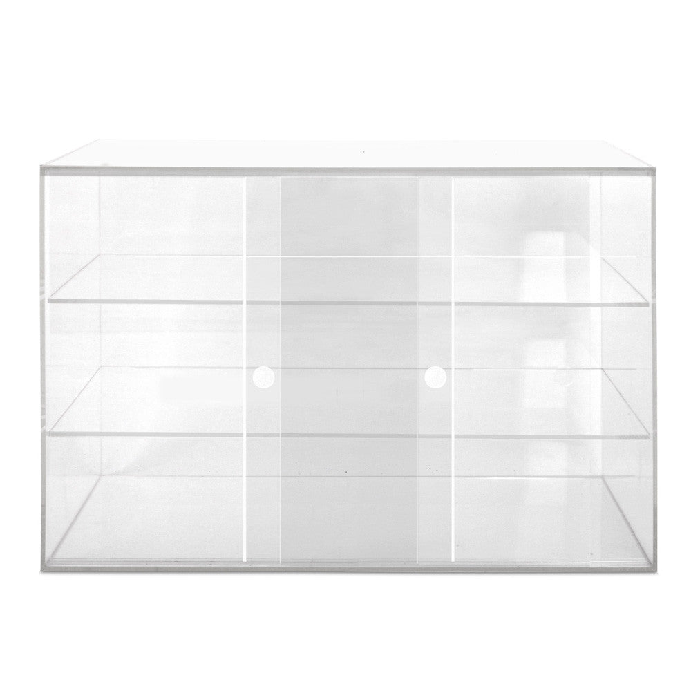 3 Tier Clear Acrylic Display Cabinet with Sliding Door