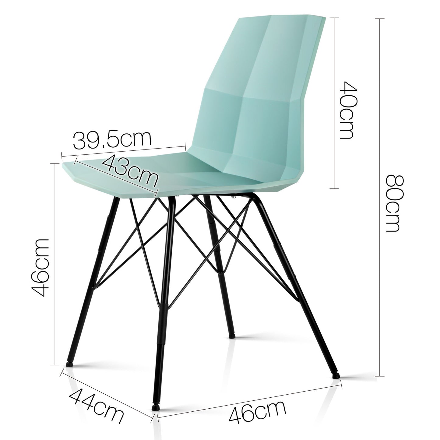 Set of 2 Eames Replica Contour Dining Chair