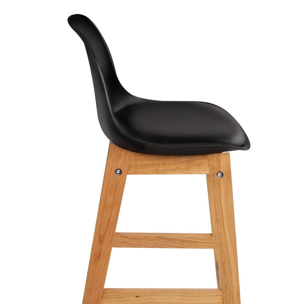 Set of 2 High Seat Back Barstools – Black