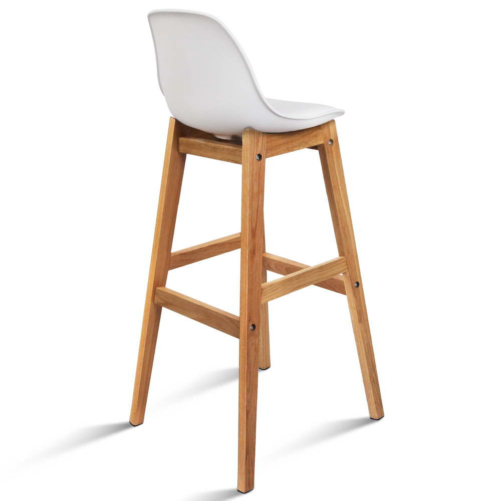 Set of 2 High Seat Back Barstools White