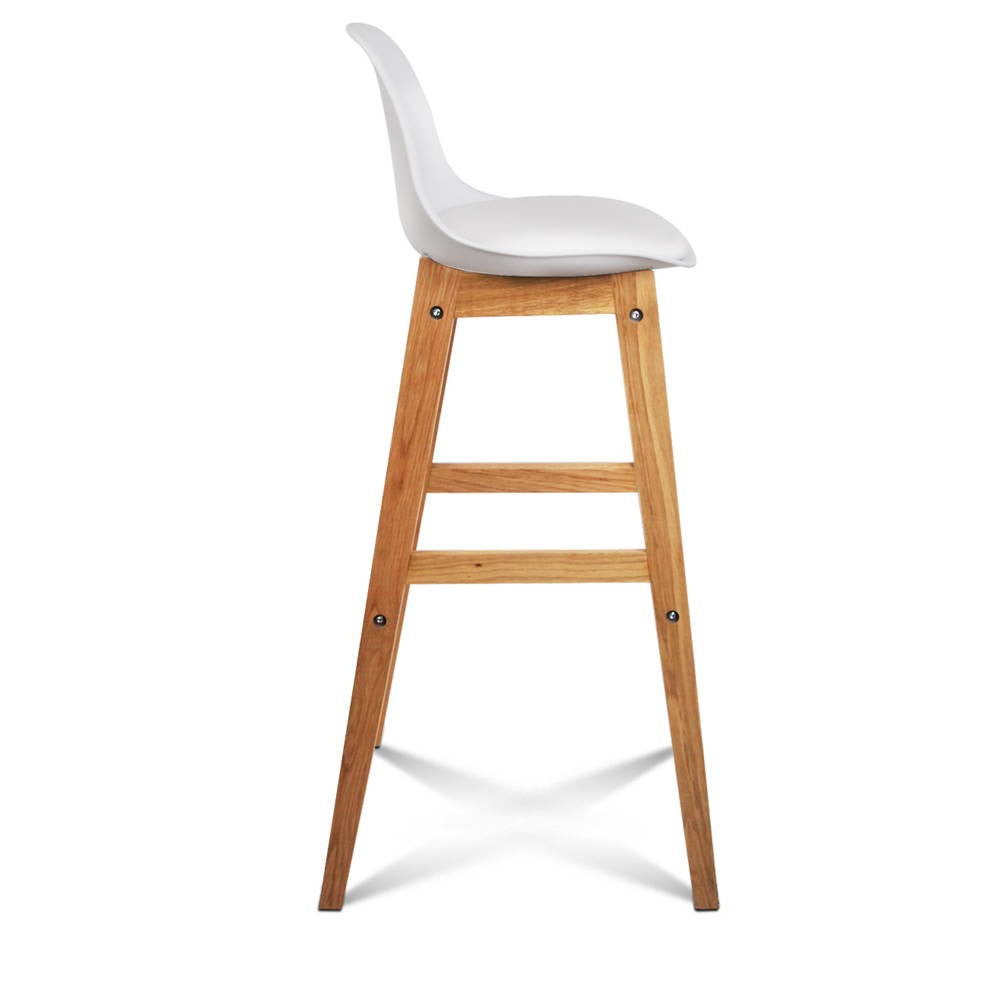 Set of 2 High Seat Back Barstools White