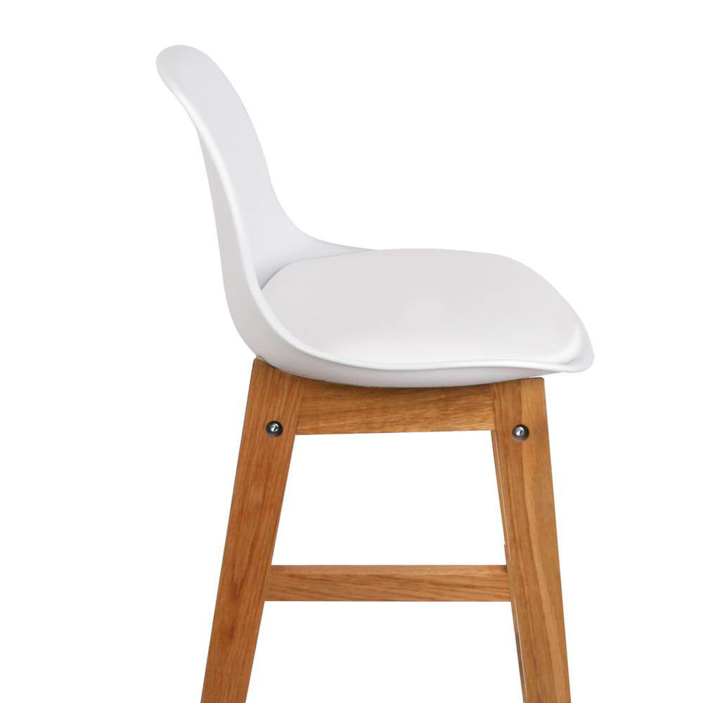 Set of 2 High Seat Back Barstools White