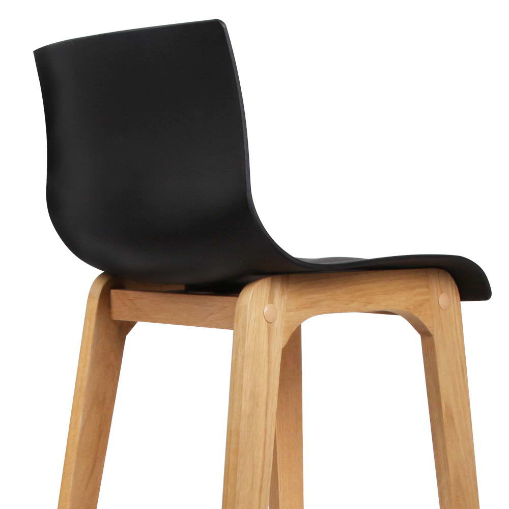 Set of 2 High Seat Back Barstools Black