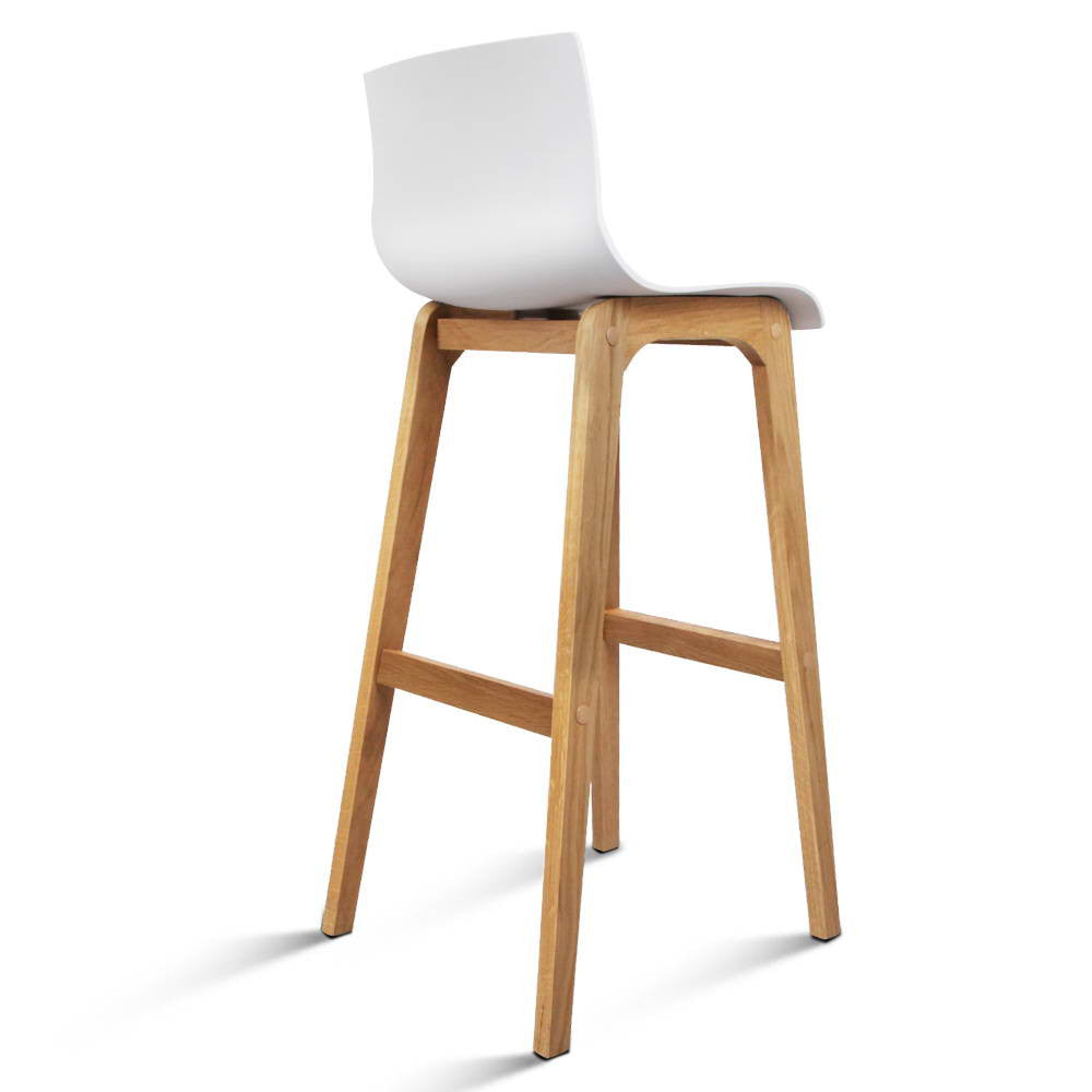 Set of 2 High Seat Back Barstools White