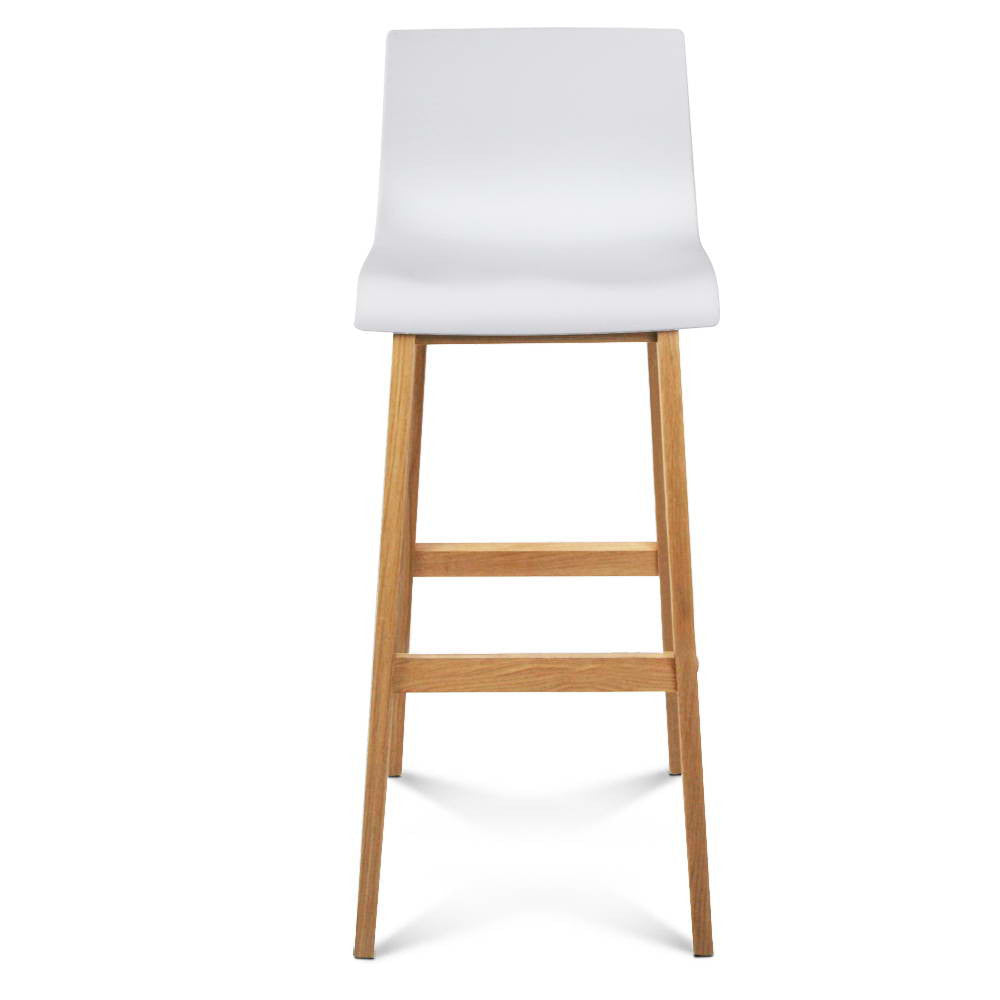 Set of 2 High Seat Back Barstools White