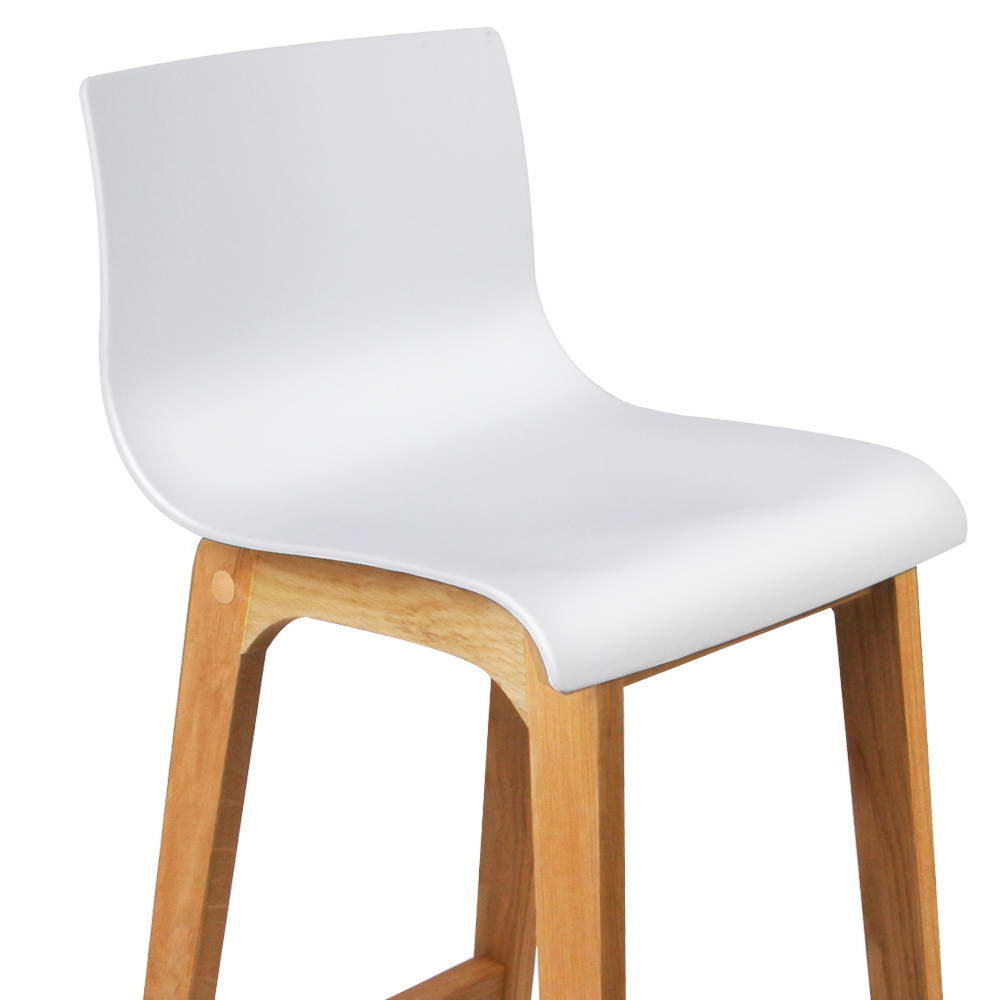 Set of 2 High Seat Back Barstools White