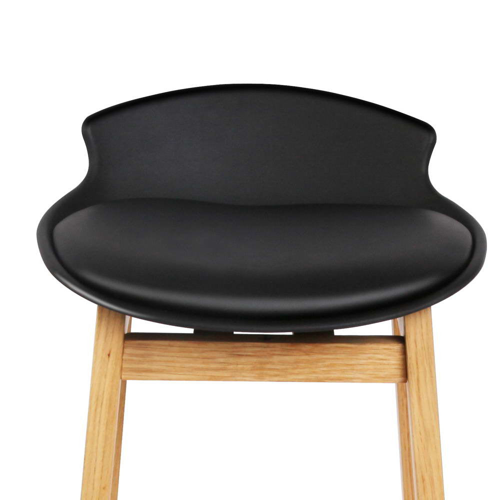 Set of 2 High Seat Back Barstools Black