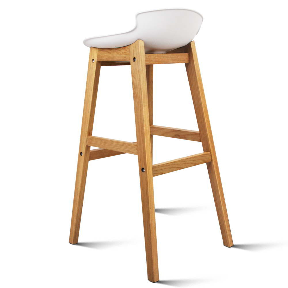 Set of 2 High Seat Back Barstools White